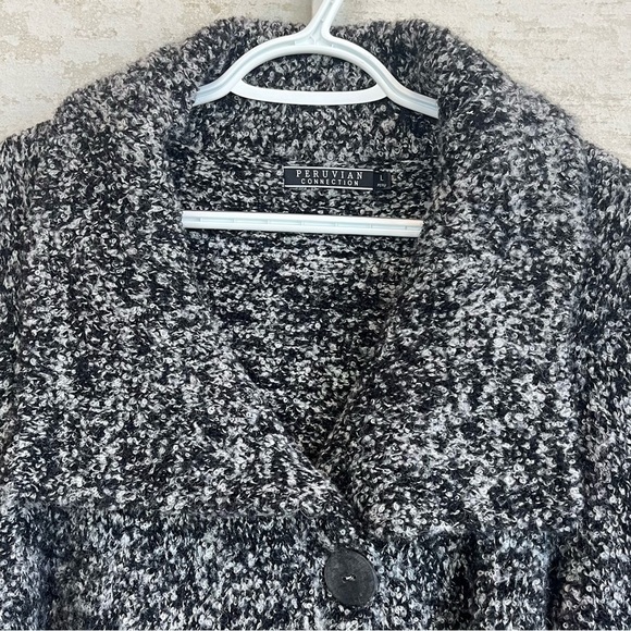 Peruvian Connection Alpaca Silk Cardigan Sweater Sz L Chunky Quiet Luxury Warm - Picture 6 of 15